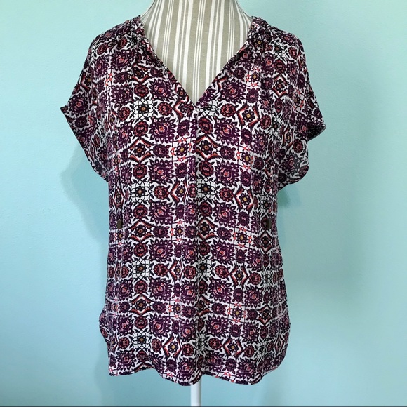 Multicolored top with tie detail - Picture 1 of 7